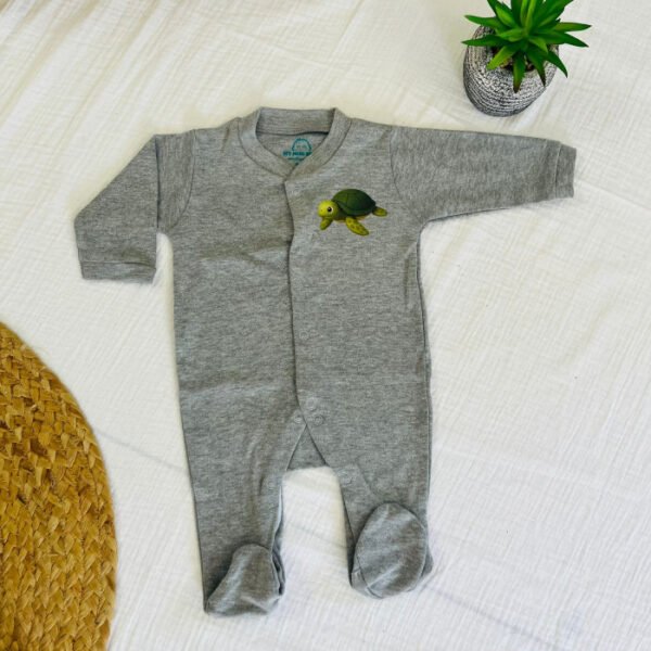 Grey Chest print - Sleep Suit