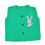 Muslin Jhabla (0-3m)-A Green Rabbit - Image 2