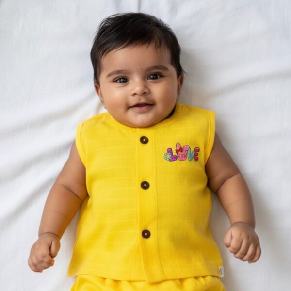 Muslin Jhabla (0-3m)-A Yellow Love