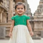 A Emerald Green - Ethnic Frock - Round Neck - Image 4