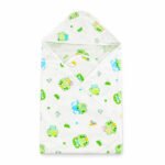 Frog-Knitted cotton hooded towel | single layer