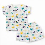 Muslin half sleeve jabla with trouser set for newborn baby in soft cotton fabric