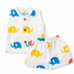 Sleeveless Jabla and Trouser set- Elephant