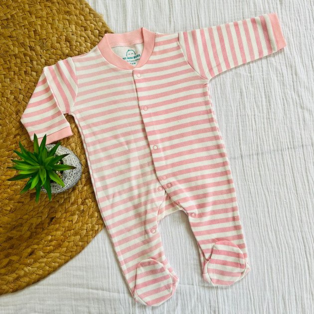 WhatsApp Image 2026-02-27 at 12.16.53 PM A Pink Stripe - Sleep Suit(3-6) - Image 1